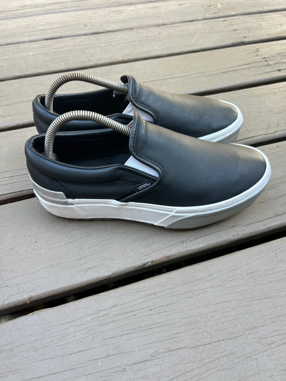Vans Classic Slip-On Stacked Shiny Black Leather VN0A4TZV9IW | US Size M9 W10.5